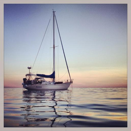 Aventura at anchor